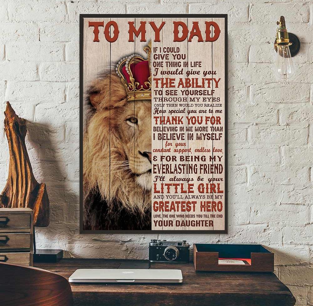 On sale Loving Dad Lion Canvas Art