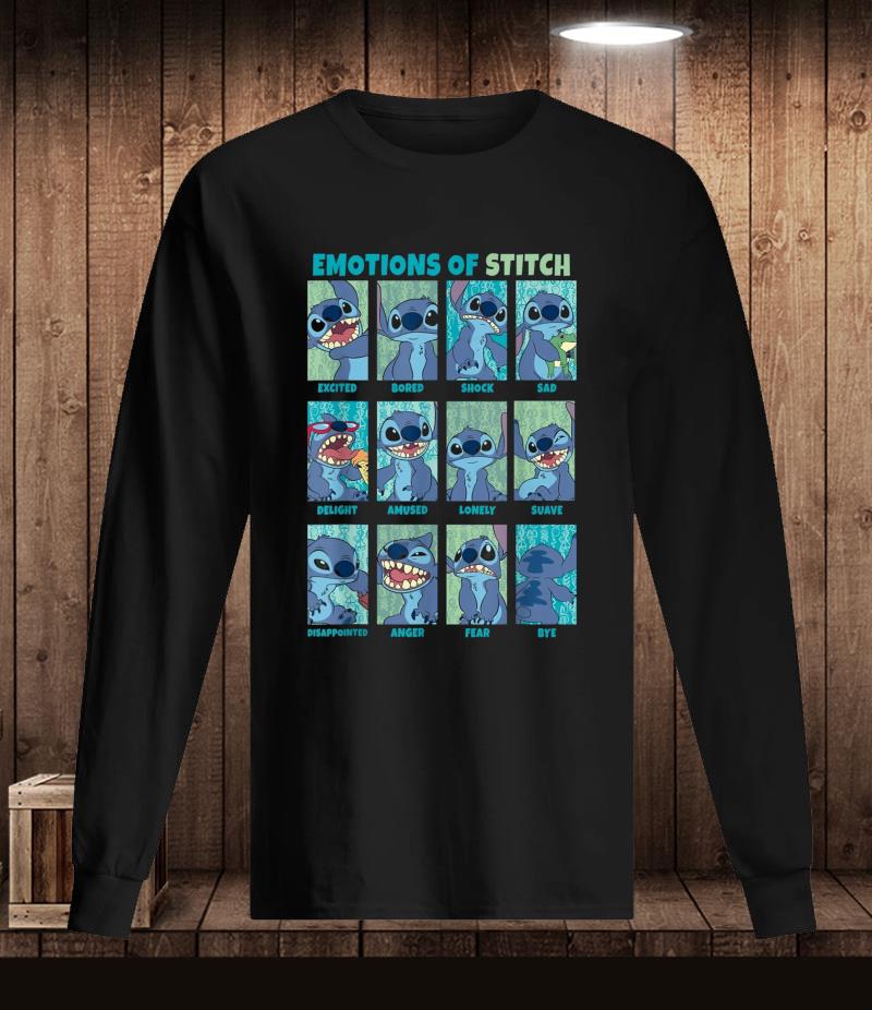 Disney Lilo Stitch emotions panels cartoon movie t-shirt
