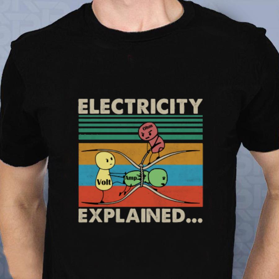 Electricity explained volt teacher energy physics day vintage t-shirt