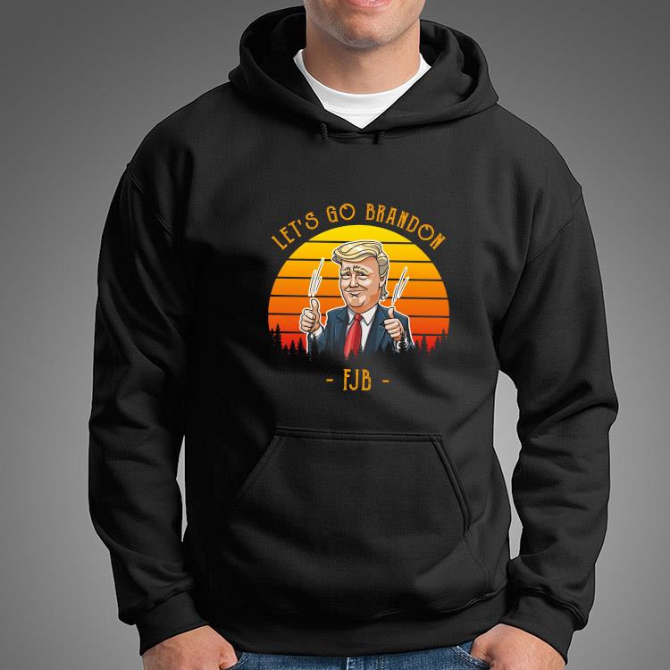 Trump lets go brandon FJB retro sunset t-shirt