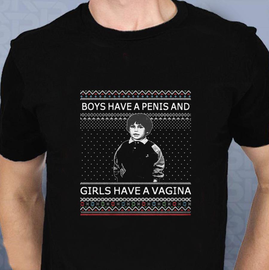 Boys have a penis and girls have a vagina ugly Christmas t-shirt