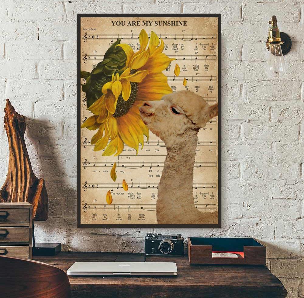 Alpaca sunflower my sunshine lyrics poster canvas