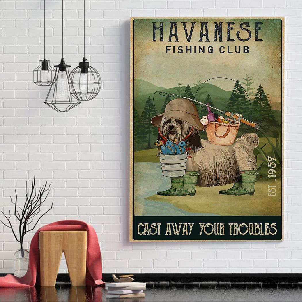Fishing Cast Away Havanese poster canvas - Limotees