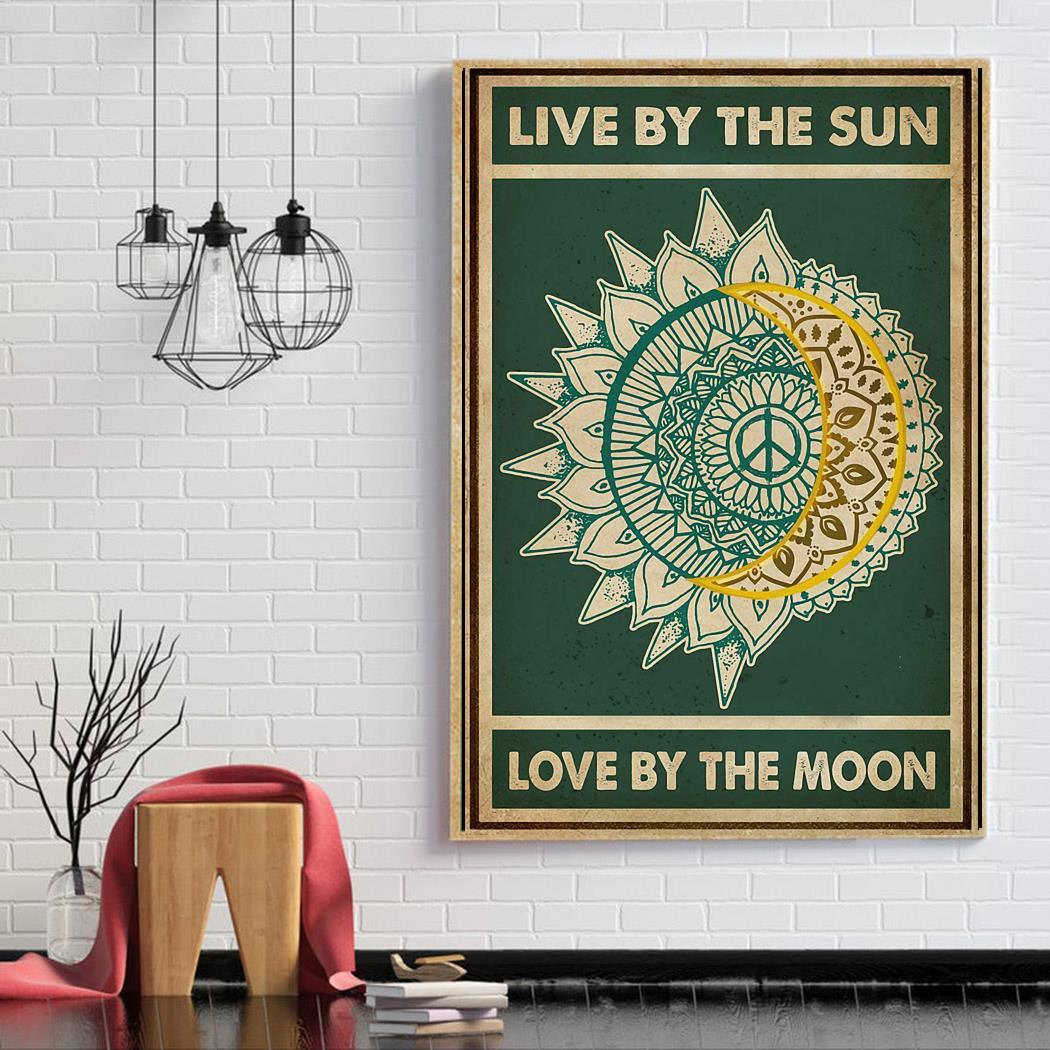 Live by the sun, Love by the moon. Made for self. Inspired by similar pin. Gold  puffy paint.