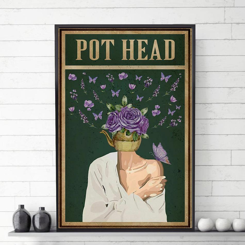 Canvas Sketch Picture, Canvas Drawing Poster, Head Flowers Prints