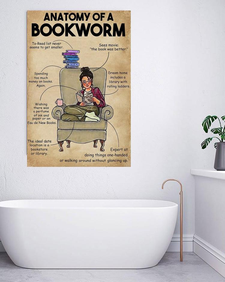 Anatomy of a bookworm reading girl poster canvas - Limotees