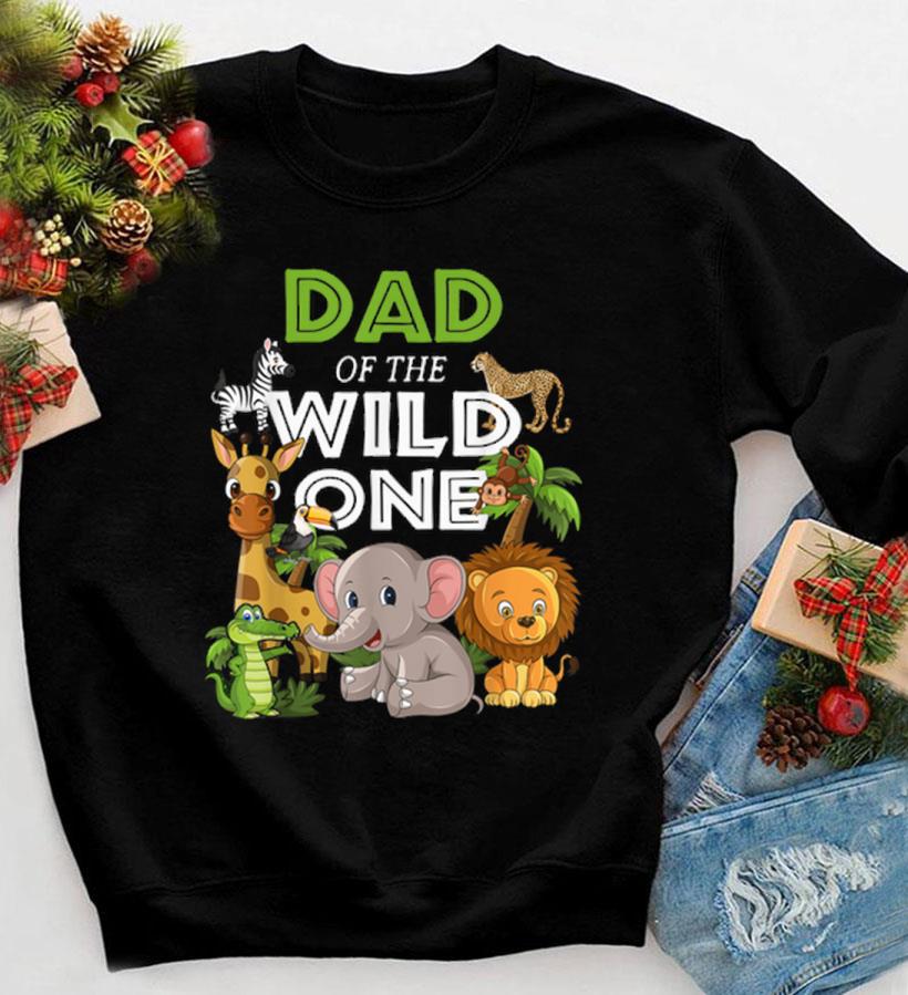 Dad of the wild one zoo Safari Jungle animal fathers day 2023 t