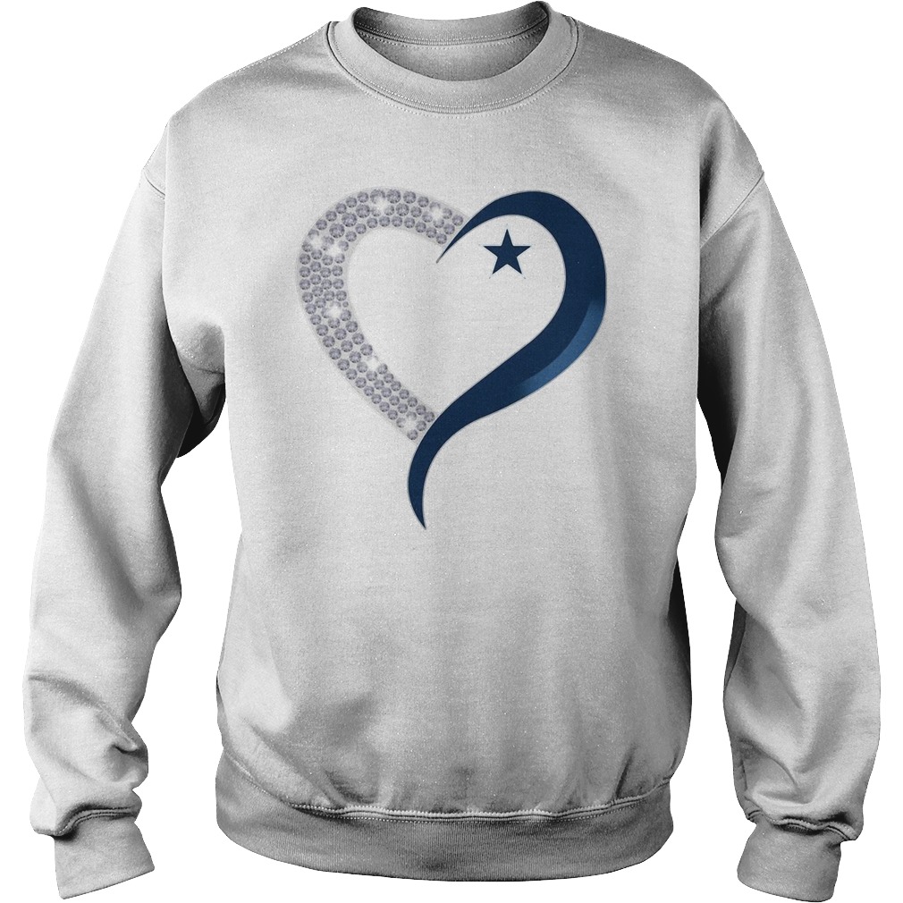 Rhinestone Dallas Cowboys heart shirt, hoodie, sweater, longsleeve and  V-neck T-shirt