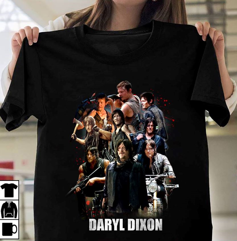 Skriv en rapport Ledningsevne syg Daryl Dixon The Walking Dead collage shirt, ladies shirt, hoodie, sweater