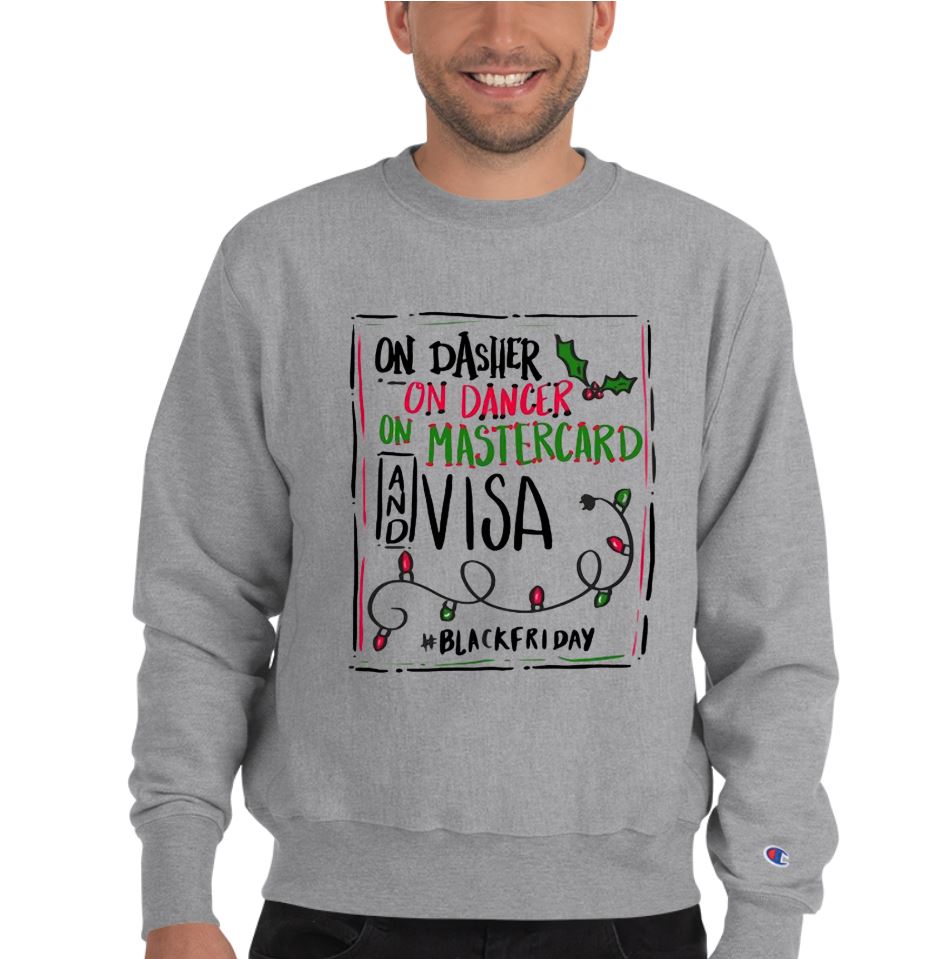 On Dasher On Dancer On Mastercard And Visa Black Friday Tee On Dasher On Dancer On Mastercard And Visa Black Friday Tee