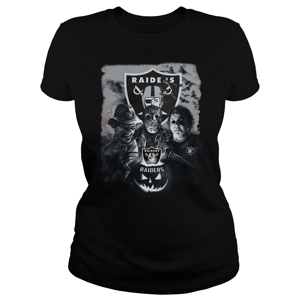 Las Vegas Raiders Shirt Horror Movies You Cant Sit With Us -  Vintagenclassic Tee