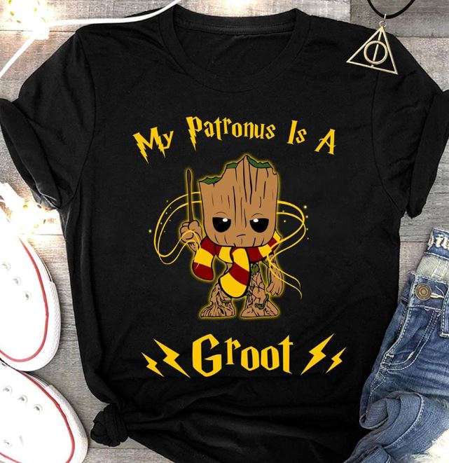 Mordrin dinosaurus kroeg Groot Harry Potter my patronus is a Groot shirt, ladies shirt, hoodie