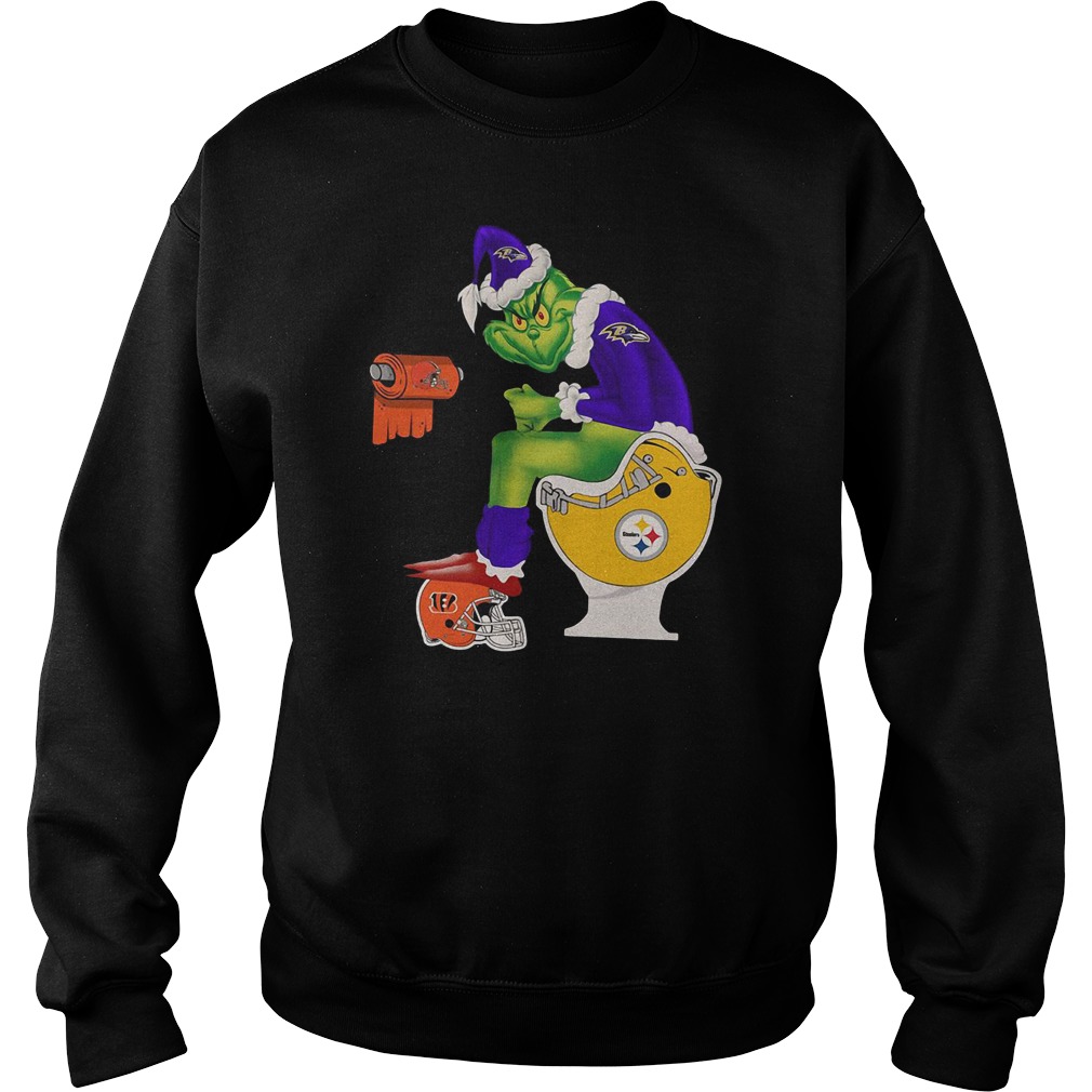 Pittsburgh Steelers Grinch Sitting On Baltimore Ravens Shirt