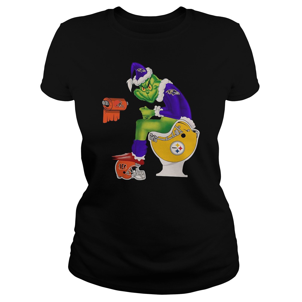 Pittsburgh Steelers Grinch Santa Baltimore Ravens t-shirt by To