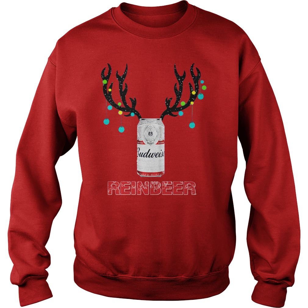 Budweiser Reinbeer Christmas shirt, ladies shirt, hoodie and sweater
