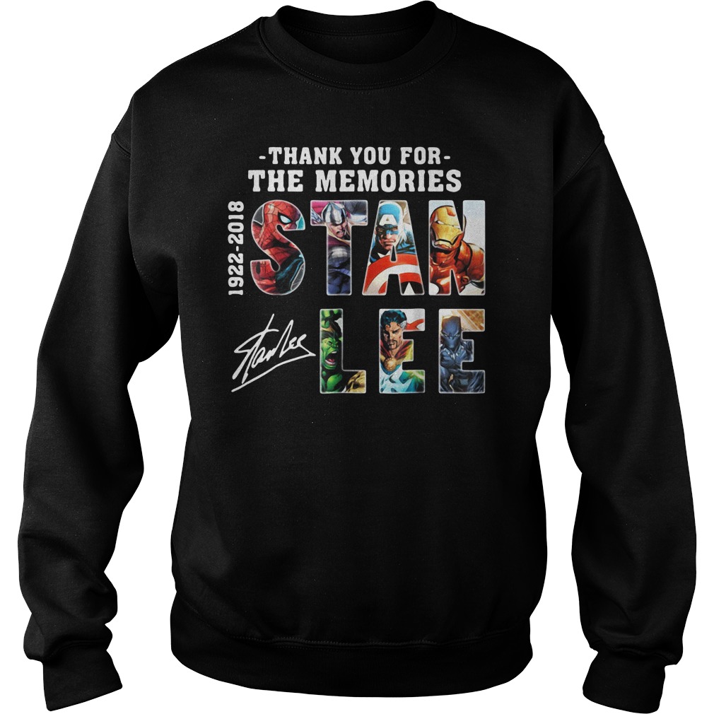 Stan Lee thank you for the memories shirt ladies shirt hoodie and sweater