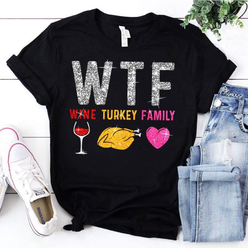 wine turkey family tshirt