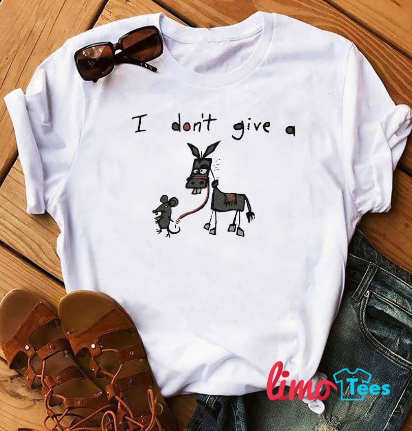 Mouse and Donkey I don't give a rats ass shirt