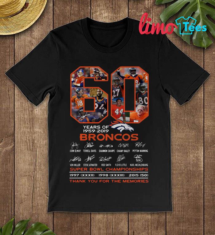 Denver Broncos Team 60 Years Of Broncos 1959-2019 T-Shirt - TeeNavi