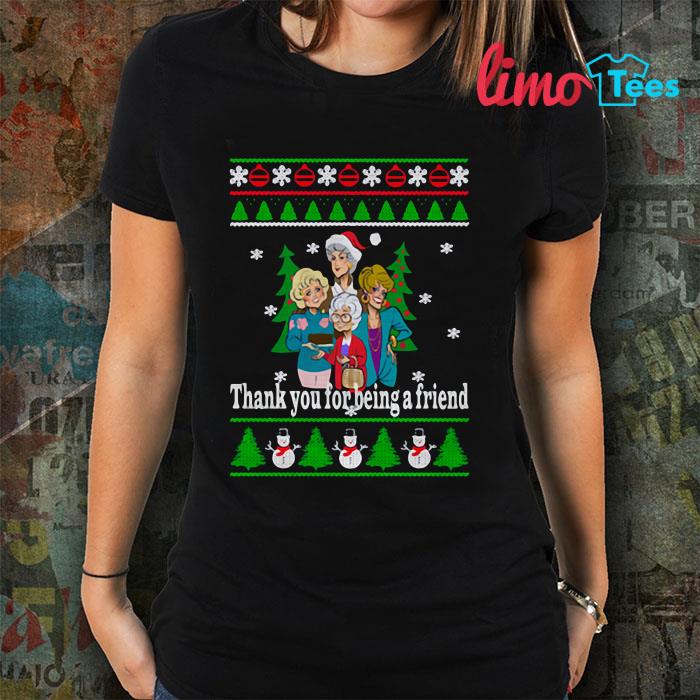 Womens Thank You For-Being A Golden Friend Girls Christmas T-Shirt Womens Thank You For-Being A Golden Friend Girls Christmas T-Shirt