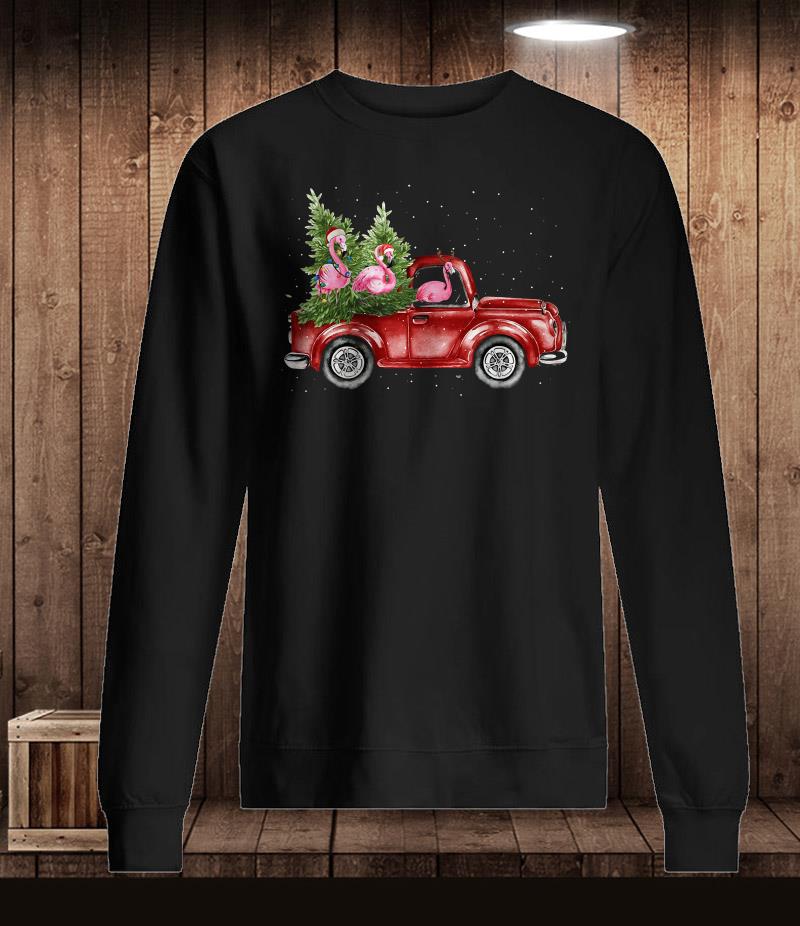 Santa flamingo driver truck Christmas shirt, ladies shirt, hoodie