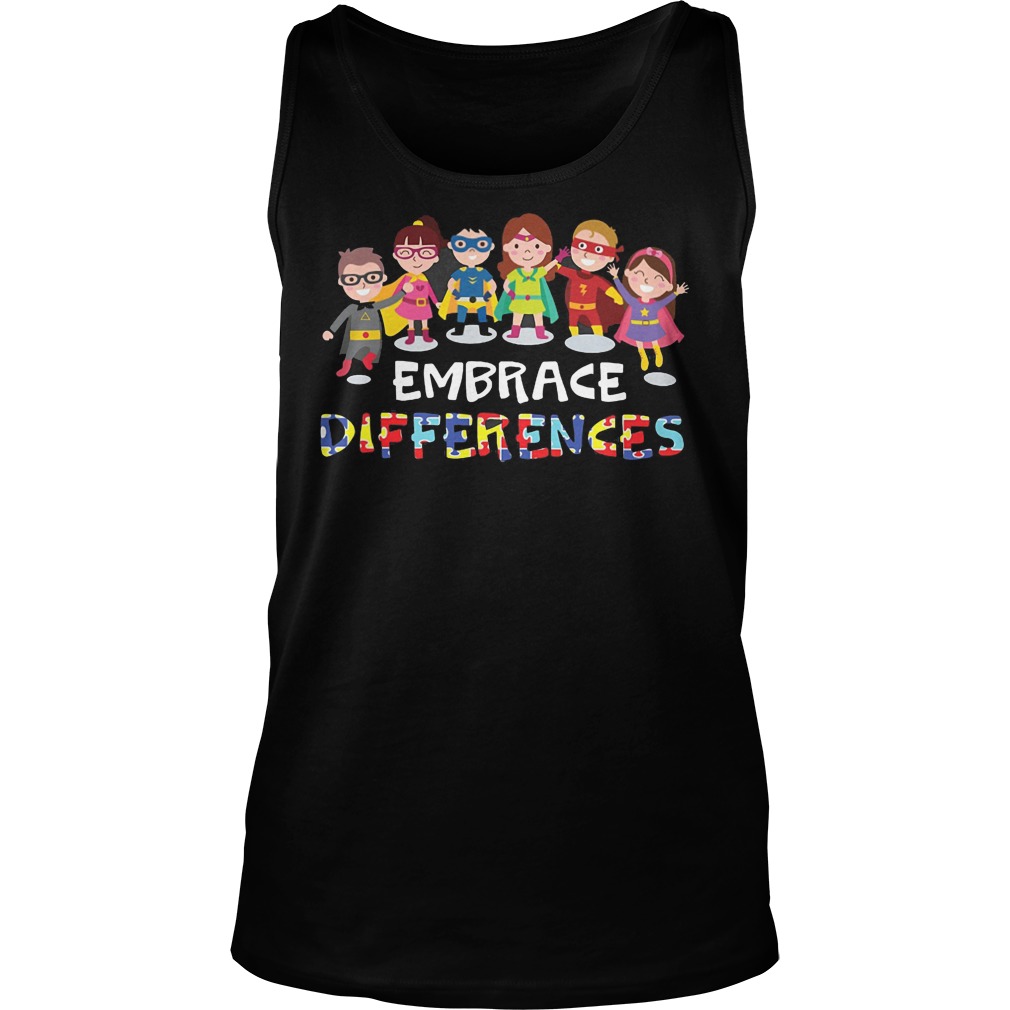 Embrace Differences Autism Awareness Superhero Kids T Shirt Embrace Differences Autism Awareness Superhero Kids T Shirt