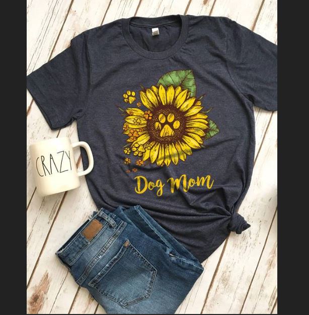 dog mom sunflower shirt