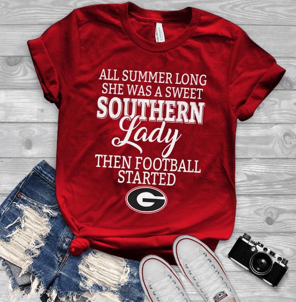 Georgia Bulldogs all summer long she was a sweet Southern lady shirt