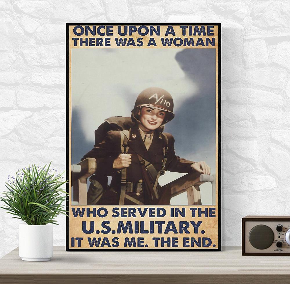Veteran there was a woman who served in the US military poster wrapped canvas