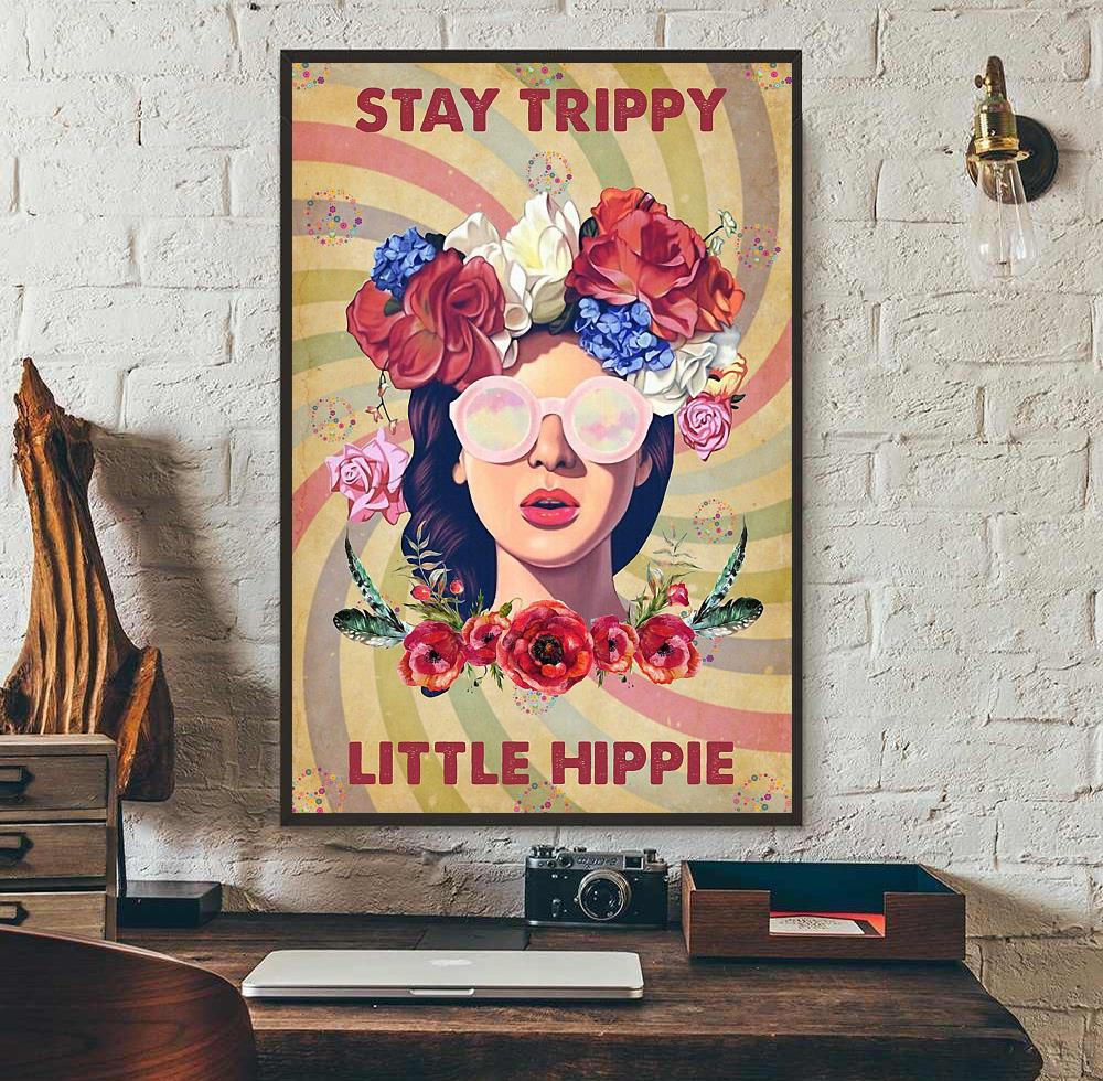Stay Trippy Little Hippie Mushroom Poster, Hippie Girl Poster, Hippie Room  Decor, Vintage Hippie Girl Art, Hippie Gifts, Psychedelic Poster